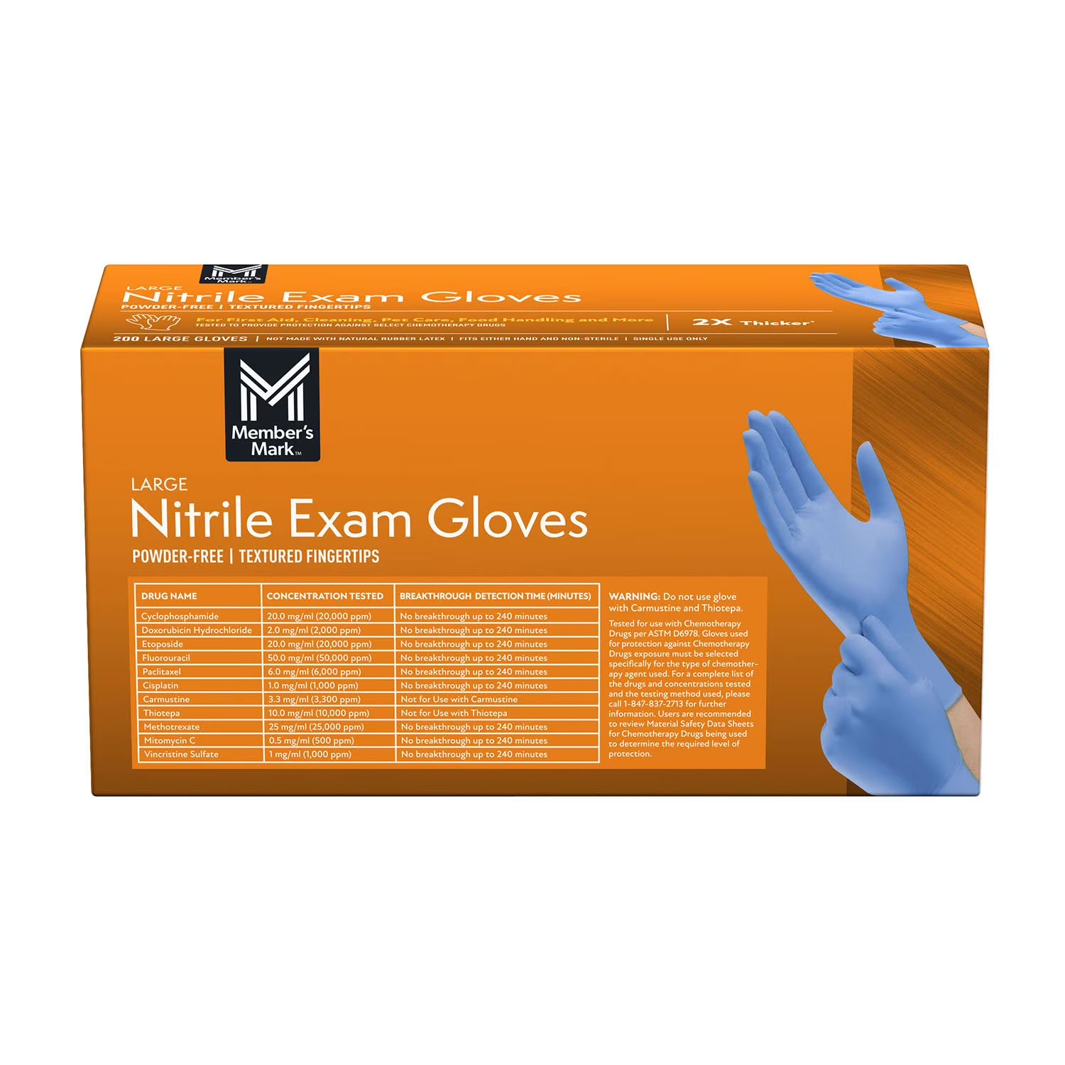 Member’s Mark Nitrile Exam Gloves Large 200 Count