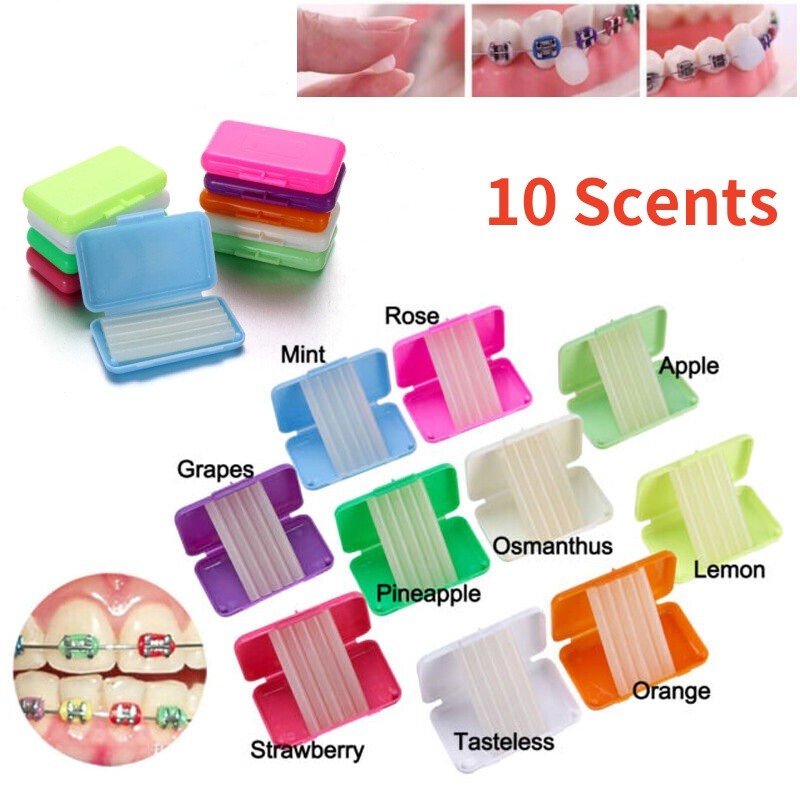 10 Packs Dental Oral Orthodontics Wax For Braces Gum Irritation 10 Fruit Scent