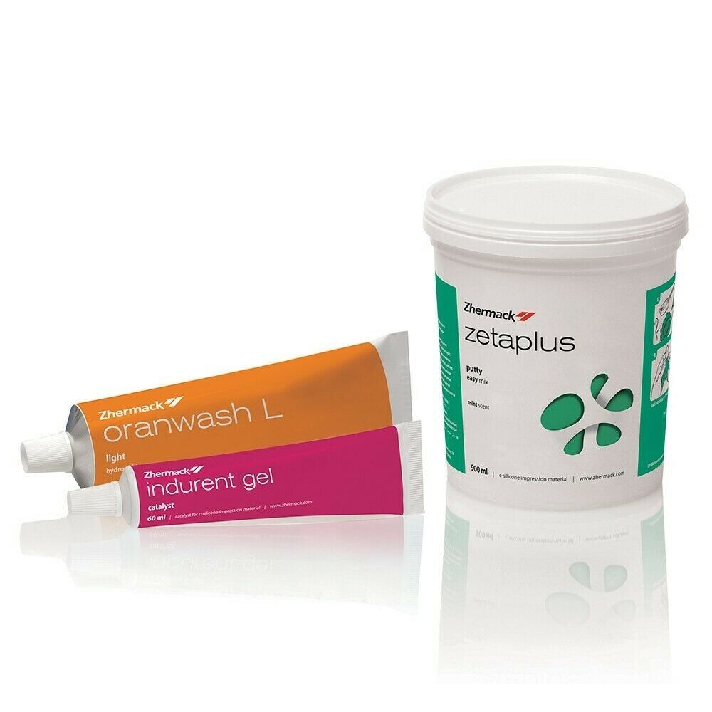 Zhermack ZetaPlus Kit Impression Putty 900ml + Oranwash 140ml+Indurent Gel 60ml.