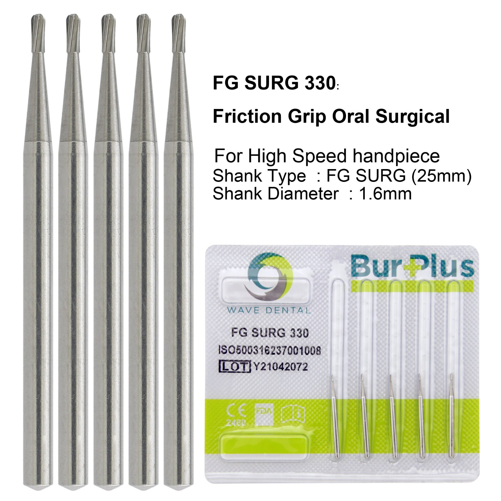 Wave Dental Surgical Burs Round Carbide Surgical Length Bur 25mm FGOS High Speed
