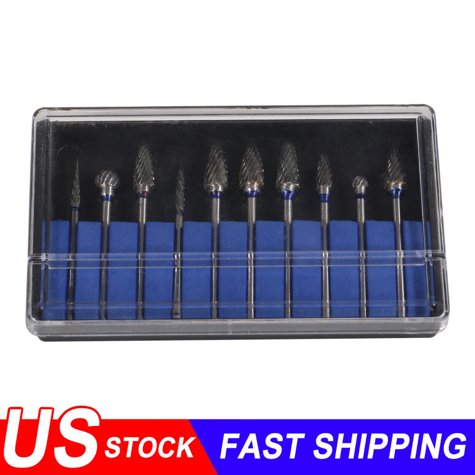 1-10 Dental Lab Polishing Bur Drills Tungsten Steel Carbide Burs Burrs 2.35MM ns