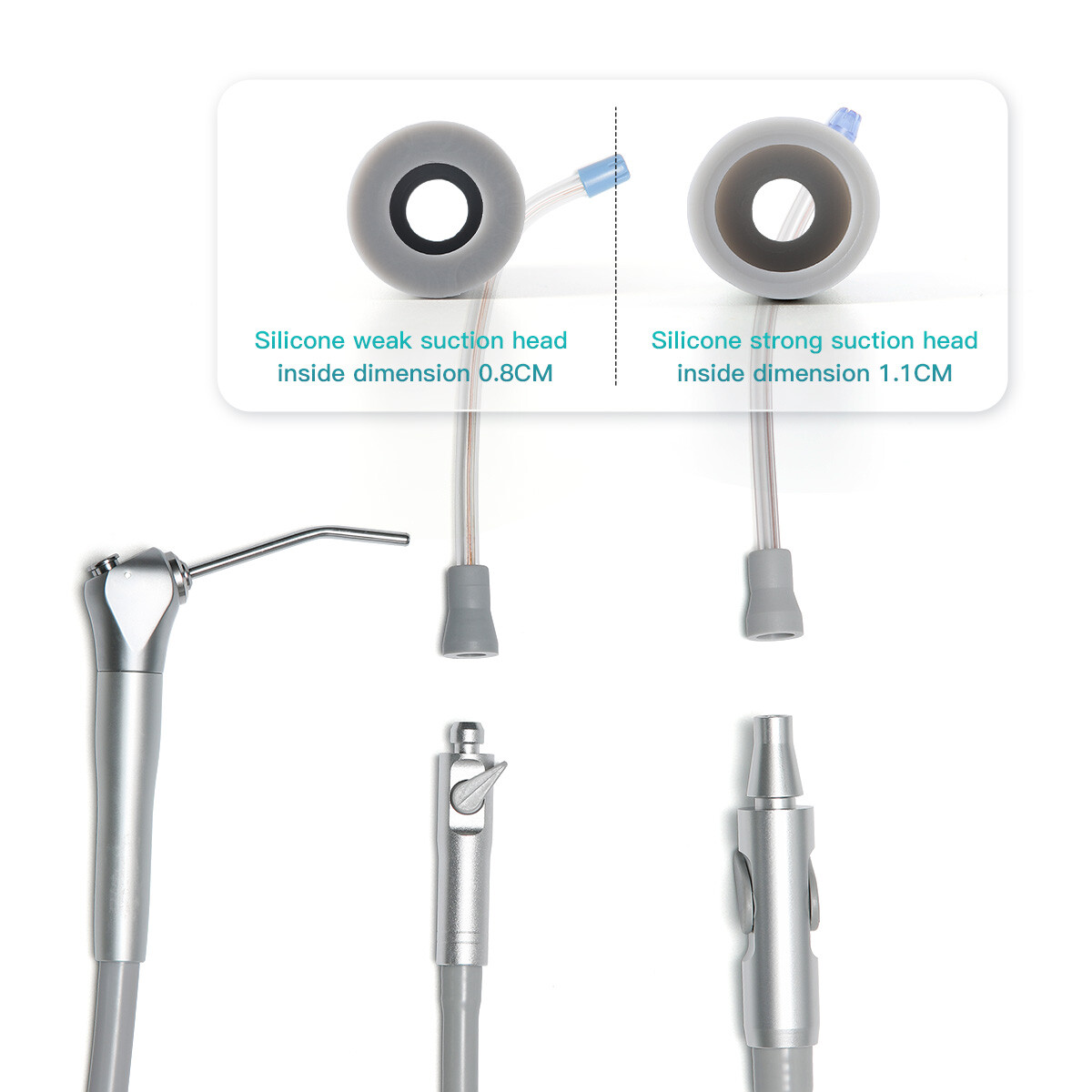 Dental Chair Saliva Ejector Strong /Weak Suction Rubber Snap Tip Adapter/ Handle
