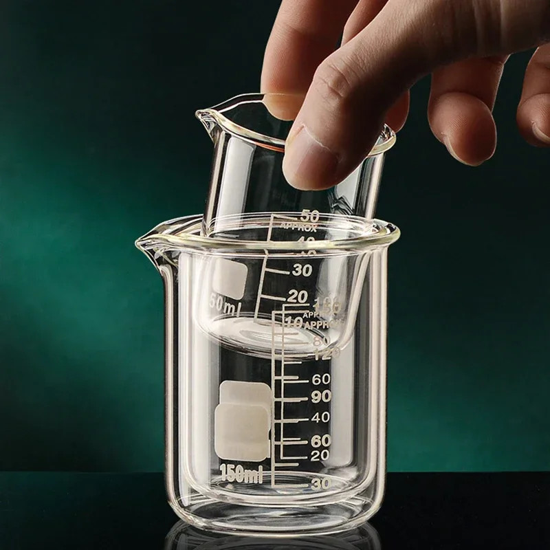 High Borosilicate Glass Measuring Cup – Heat Resistant Lab Beaker 50ml-500ml