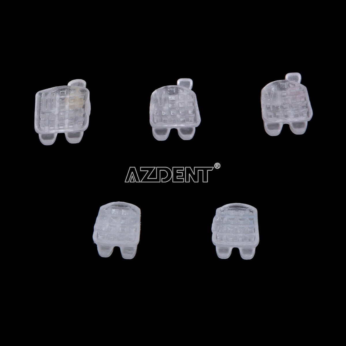 AZDENT Dental Orthodontics Ceramic Brackets 5*5 MBT / Roth.022 Hooks 3-4-5