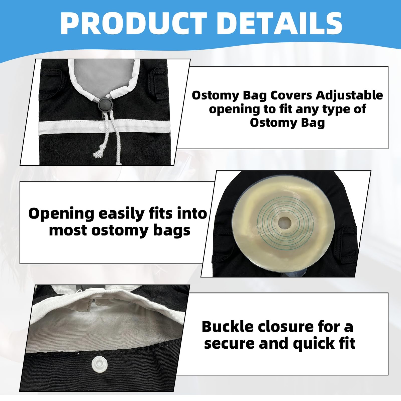 JFHNMLW Ostomy Bag Covers, Belt for Men & General Belt, Black