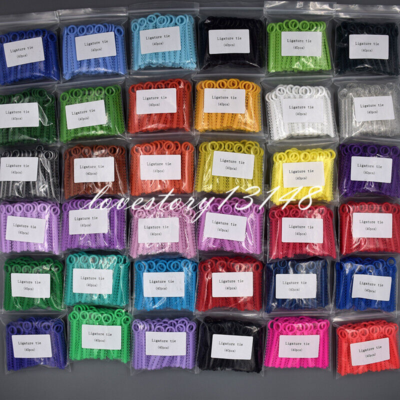 1040Pcs Dental Orthodontic Elastic Braces Rubber Ligature Ties 37Color to Choose