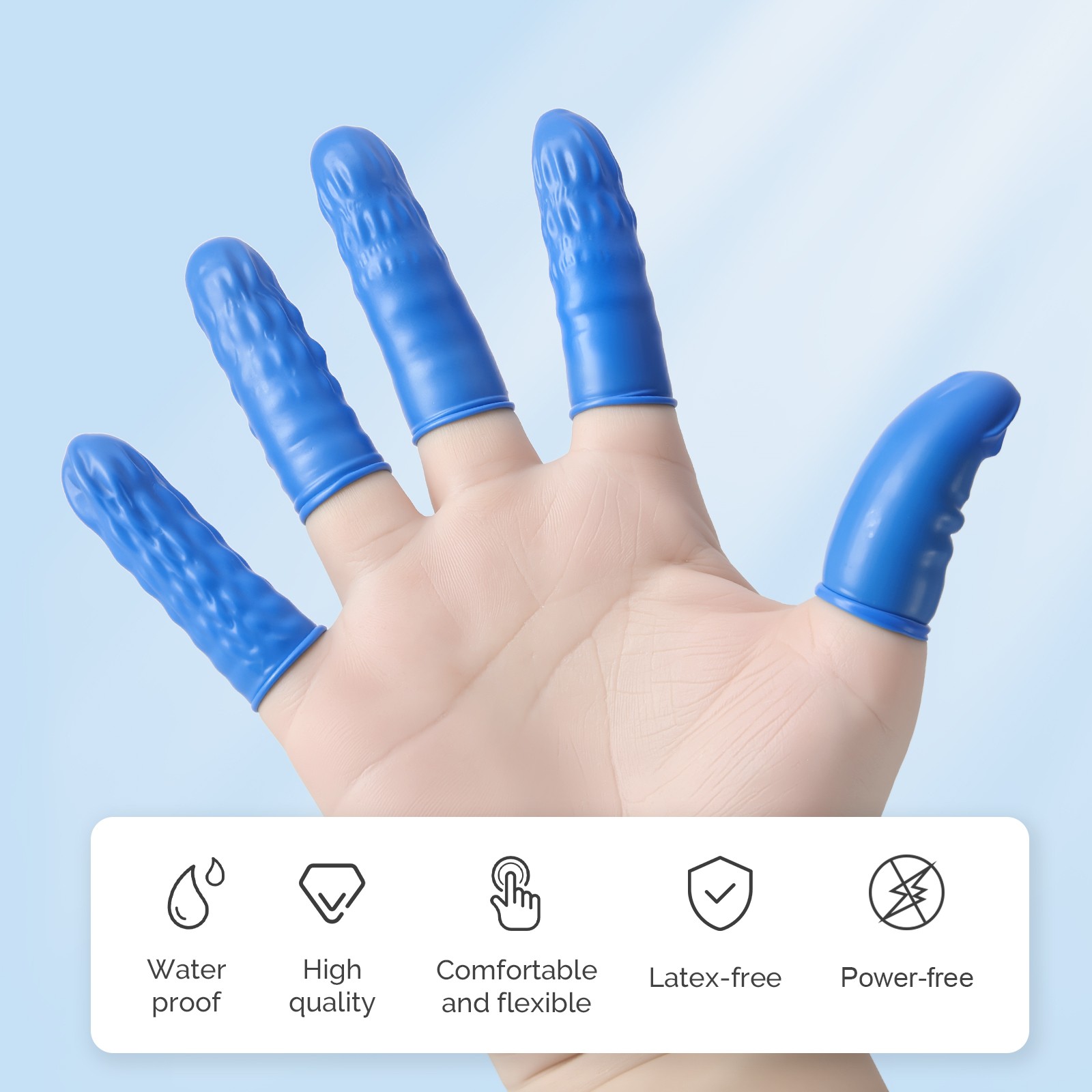 Disposable Nitrile Finger Cots Powder Free M Finger Gloves Protectors 100pcs/box