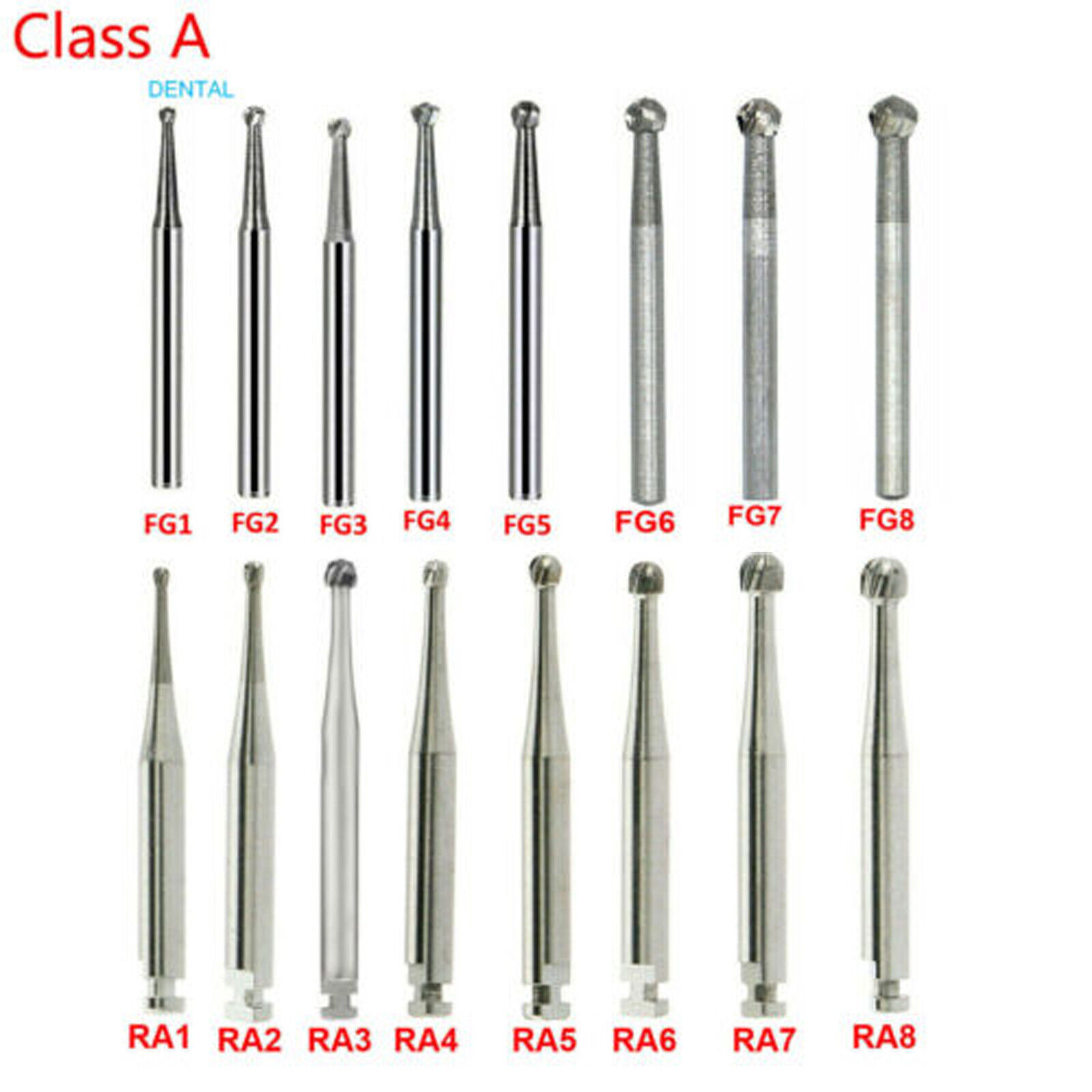 Dental Tungsten Carbide FG RA Round Burs High Speed Handpiece Steel Endo Drills