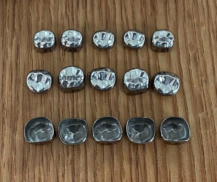 5pcs/box Dental Kids Crown Stainless Steel Primary Pediatric Teeth Molar Crowns