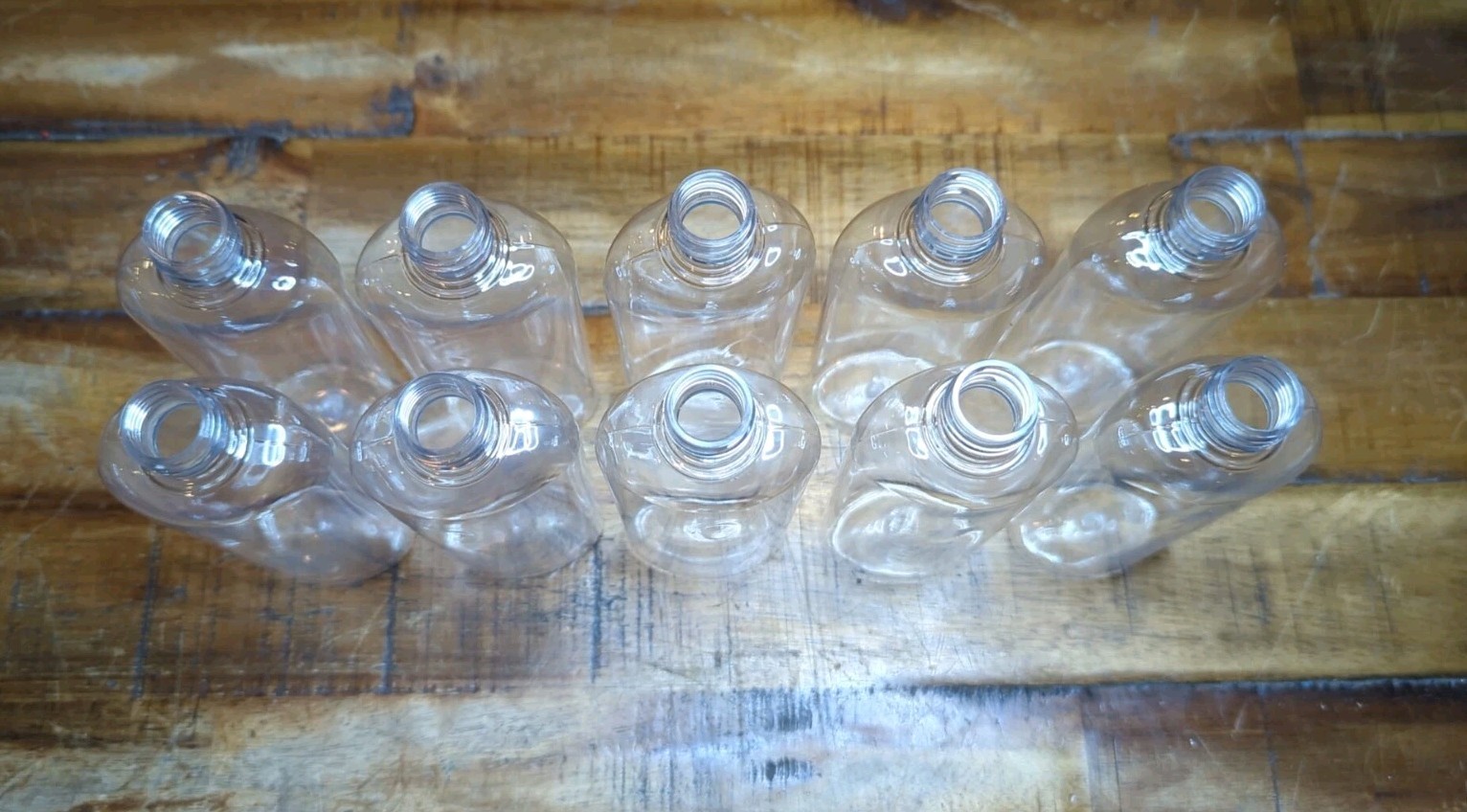 20/410 Clear 4oz O-PET Reverse Tapered Oval Bottle Lot of 10