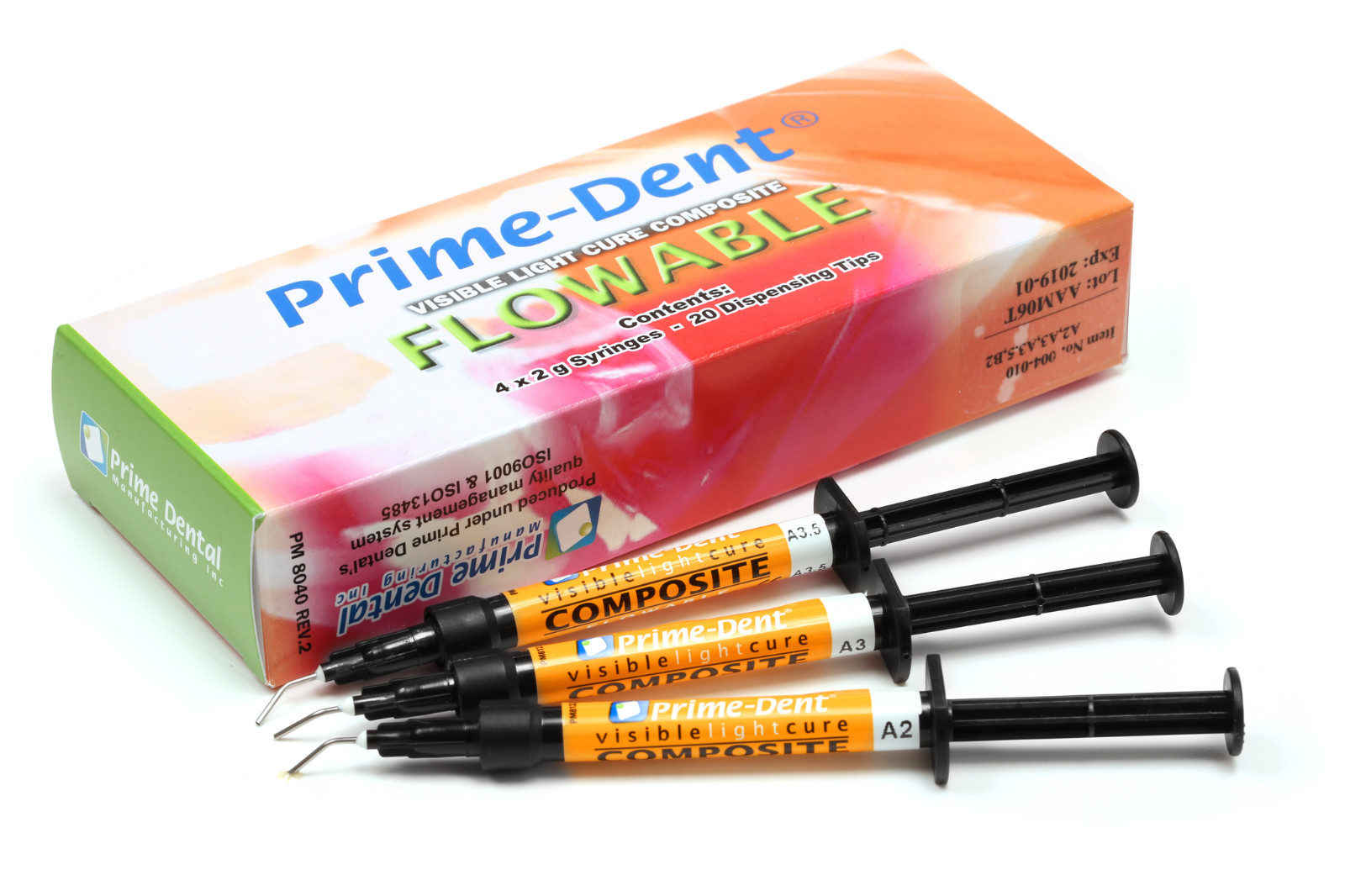 Prime-Dent Flowable Light Cure Dental Composite 4 Syringe Kit – B2