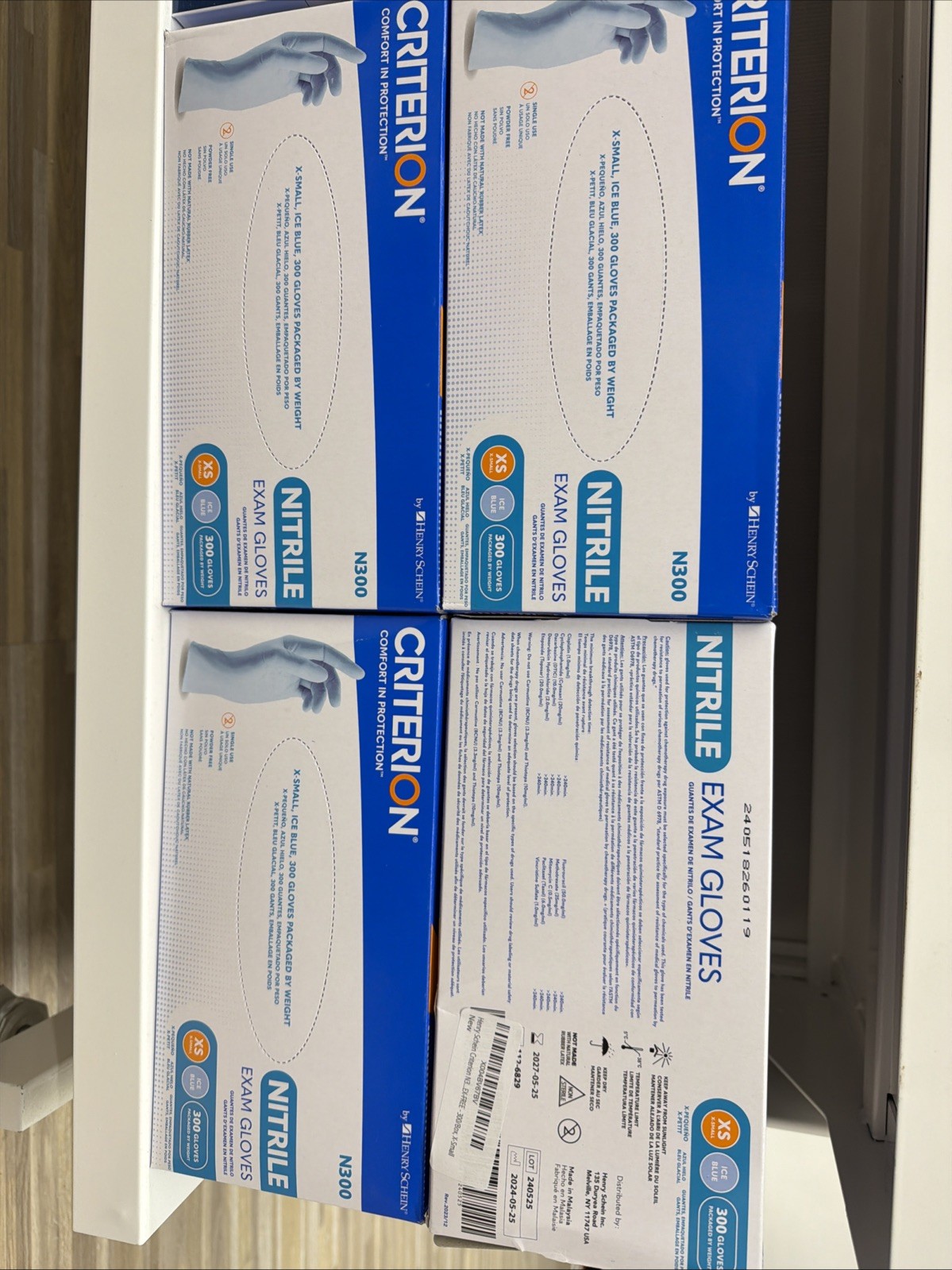 2 Boxes Criterion N290Ice Blue Nitrile Exam Gloves Medium – N300 Box Chlorinated