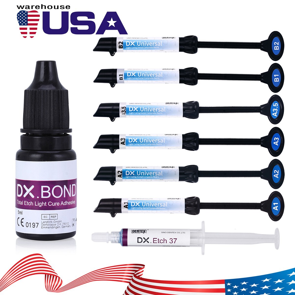 Dental Light Cure Composite Resin Etching Adhesive Kit/ Heater/Curing Light Lamp