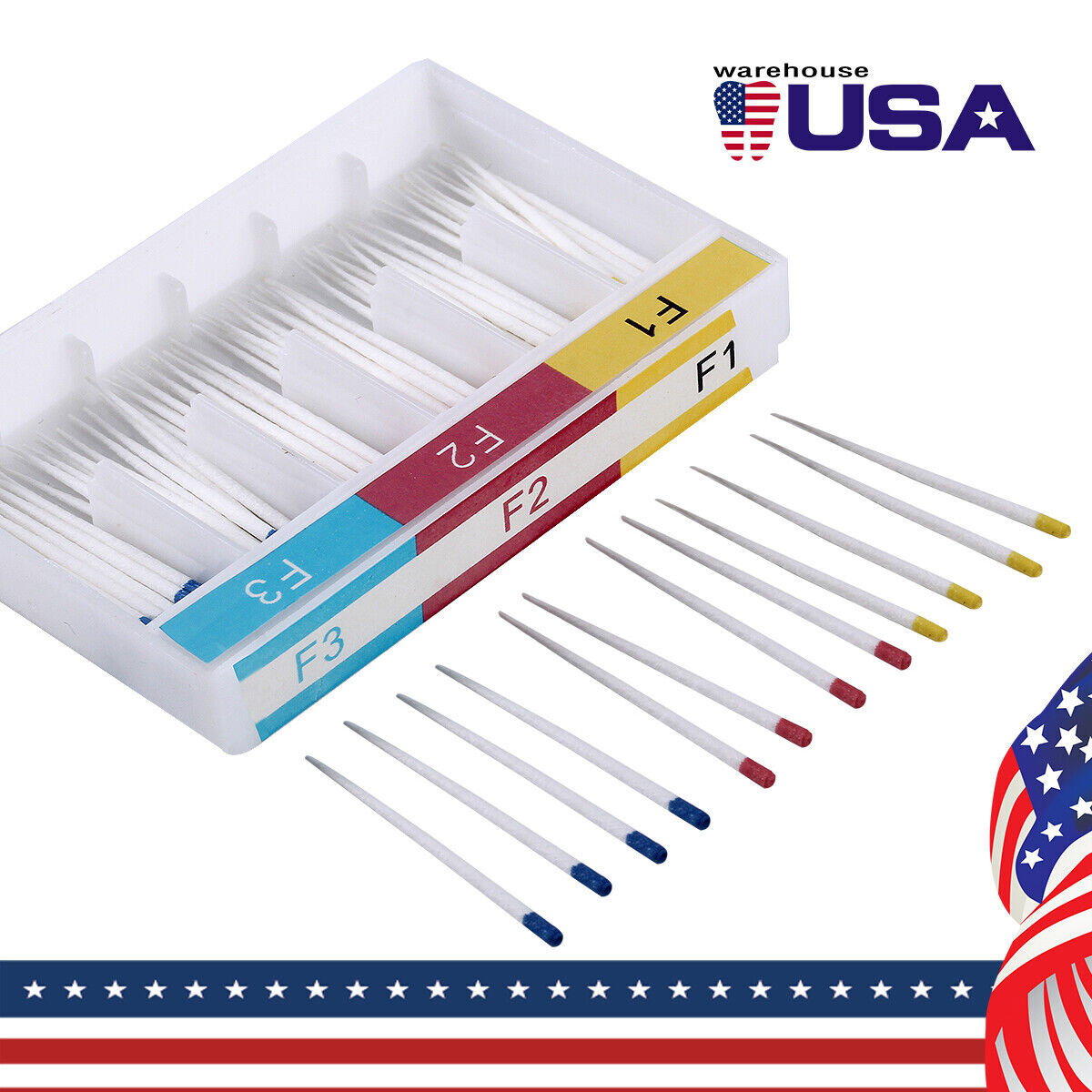 5 Packs AZDENT Dental Endodontic Gutta Percha Points F1.F2.F3 100pcs/pack