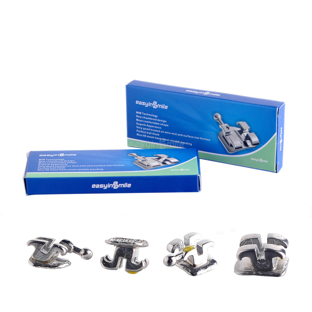 5/100Pk Dental Metal Brackets Orthodontic Mini Braces ROTH/MBT 022/018 Mesh Base