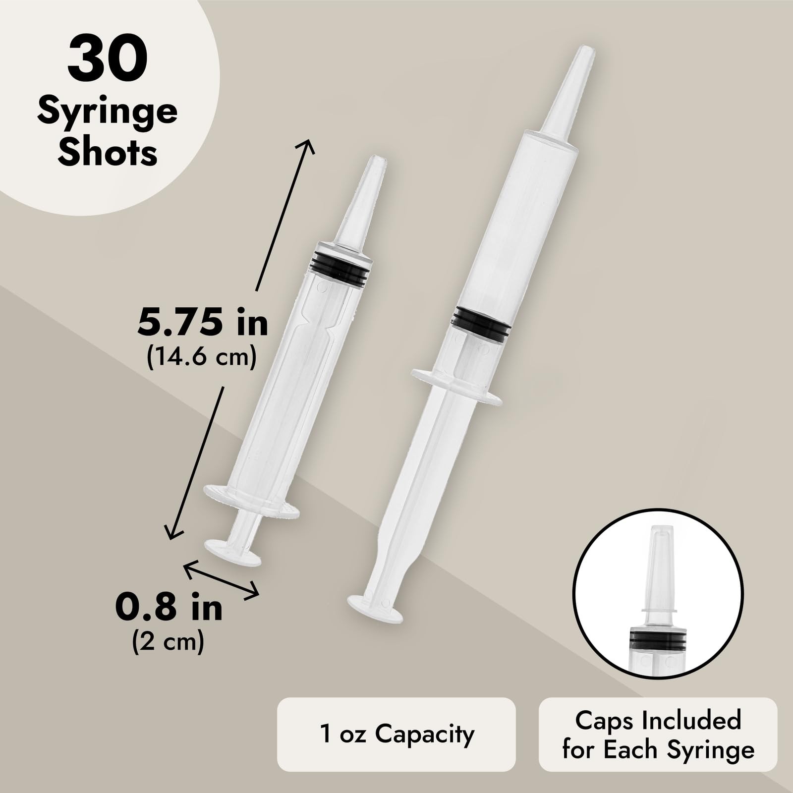 Juvale Plastic Syringe for Drinks – Syringes 30 Count (Pack of 1)