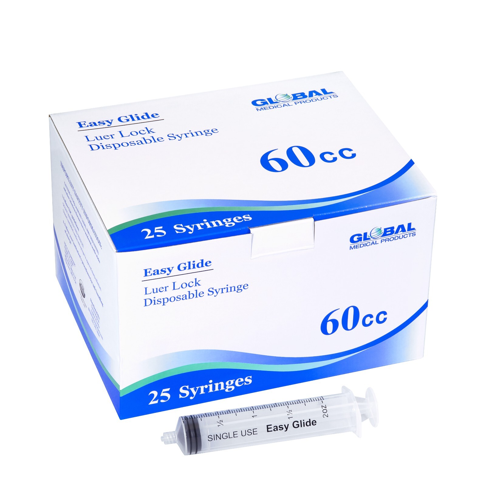 Global Medical Products – 60cc Luer Lock Syringe – QTY 25