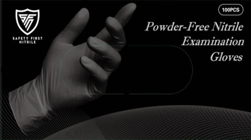 Case of Black Nitrile Gloves: Latex-Free and Powder-Free (10 boxes / 1000pcs)