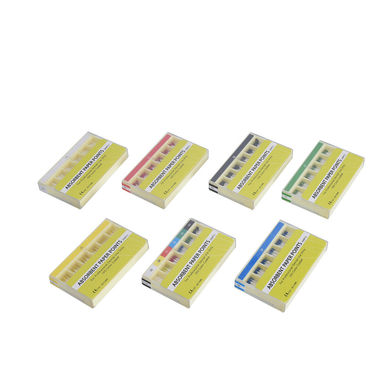 1 Pack Dental Endodontic Root Canal Absorbent Paper Points 15-40# 200 Pcs/Pack