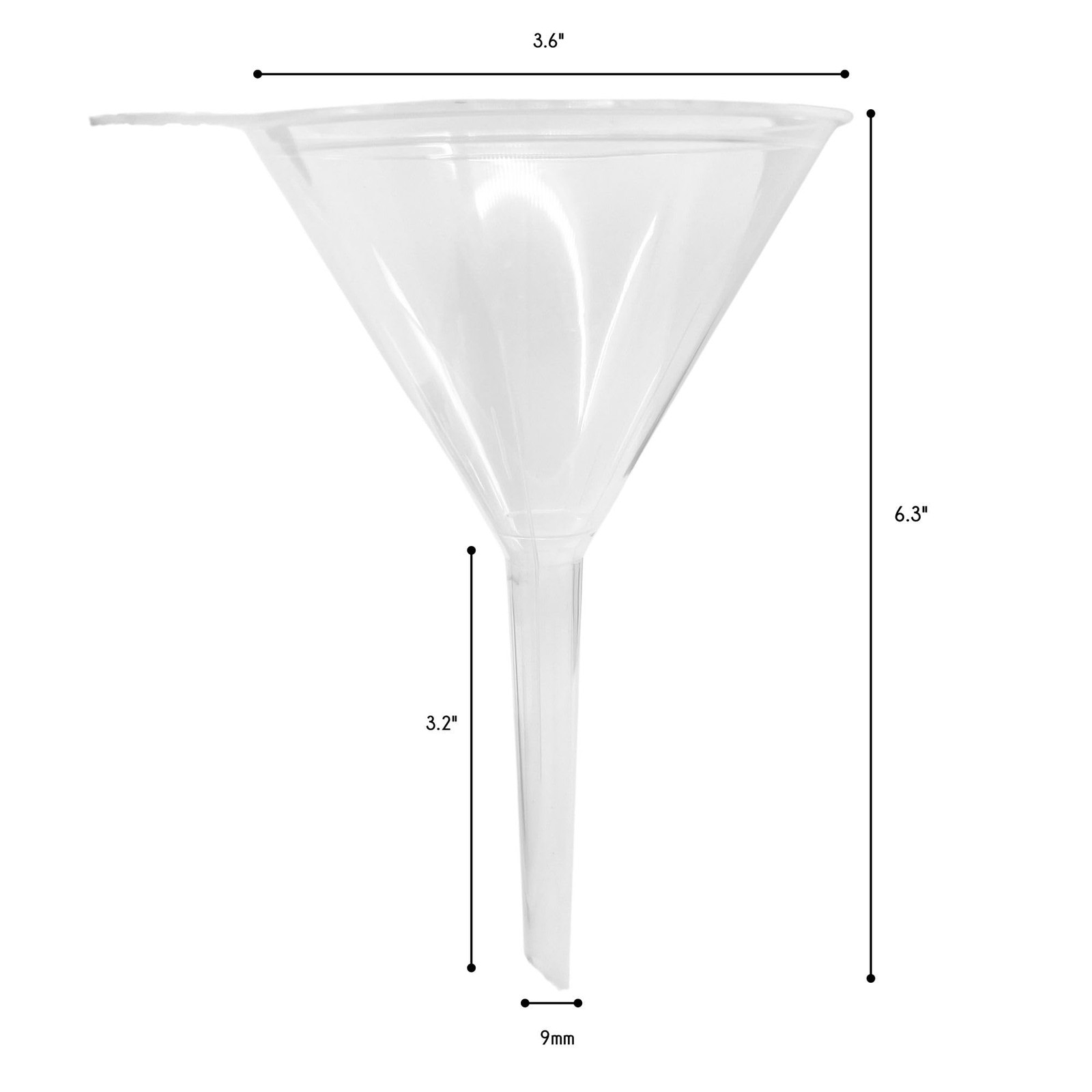 Filter Funnel Polyethylene Plastic Acid Alkali Resistant Lab Classroom 3.6″