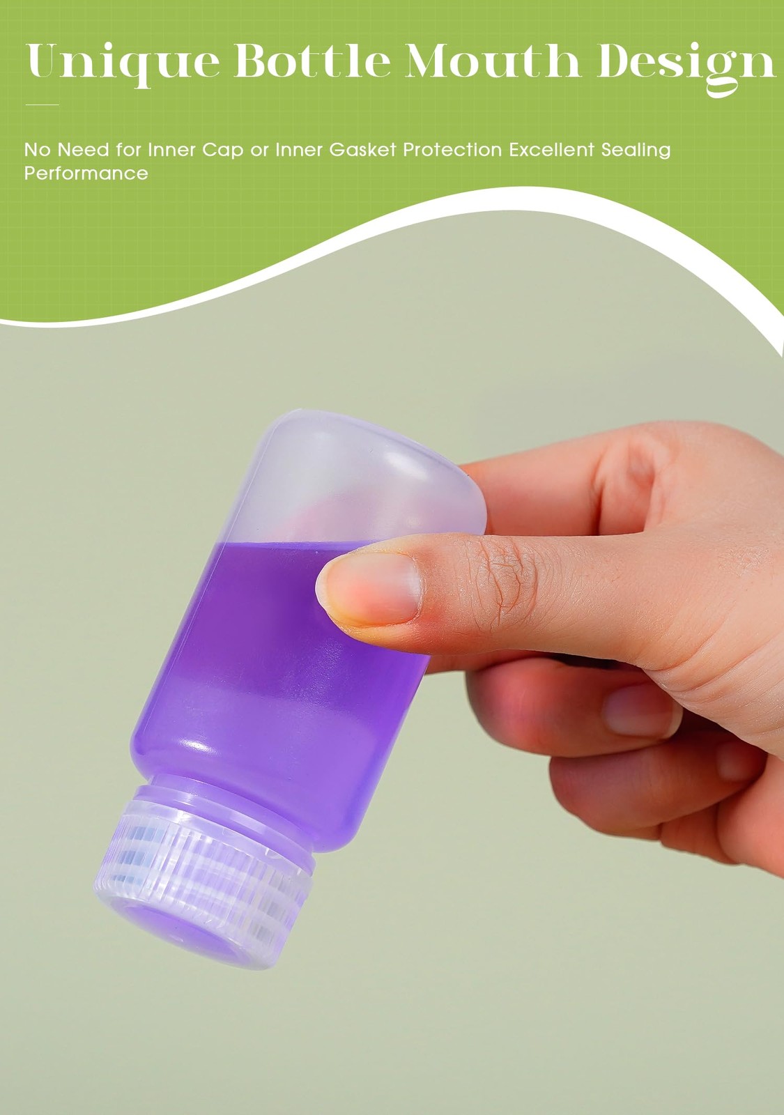 JIBENGAO 2 oz Sample Bottles Wide Mouth Plastic 60ML-12PCS, White