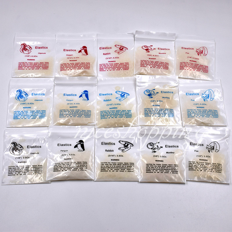 10 Packs /1000 Pcs Dental Orthodontic Rubber Bands Elastic Brace 15 Size Choice