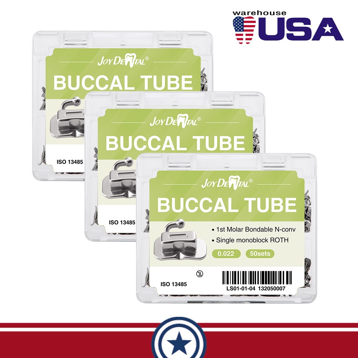 50Bags Dental Ortho Buccal Tubes Roth 0.022 Non-Conv MIM Bondable Monoblock