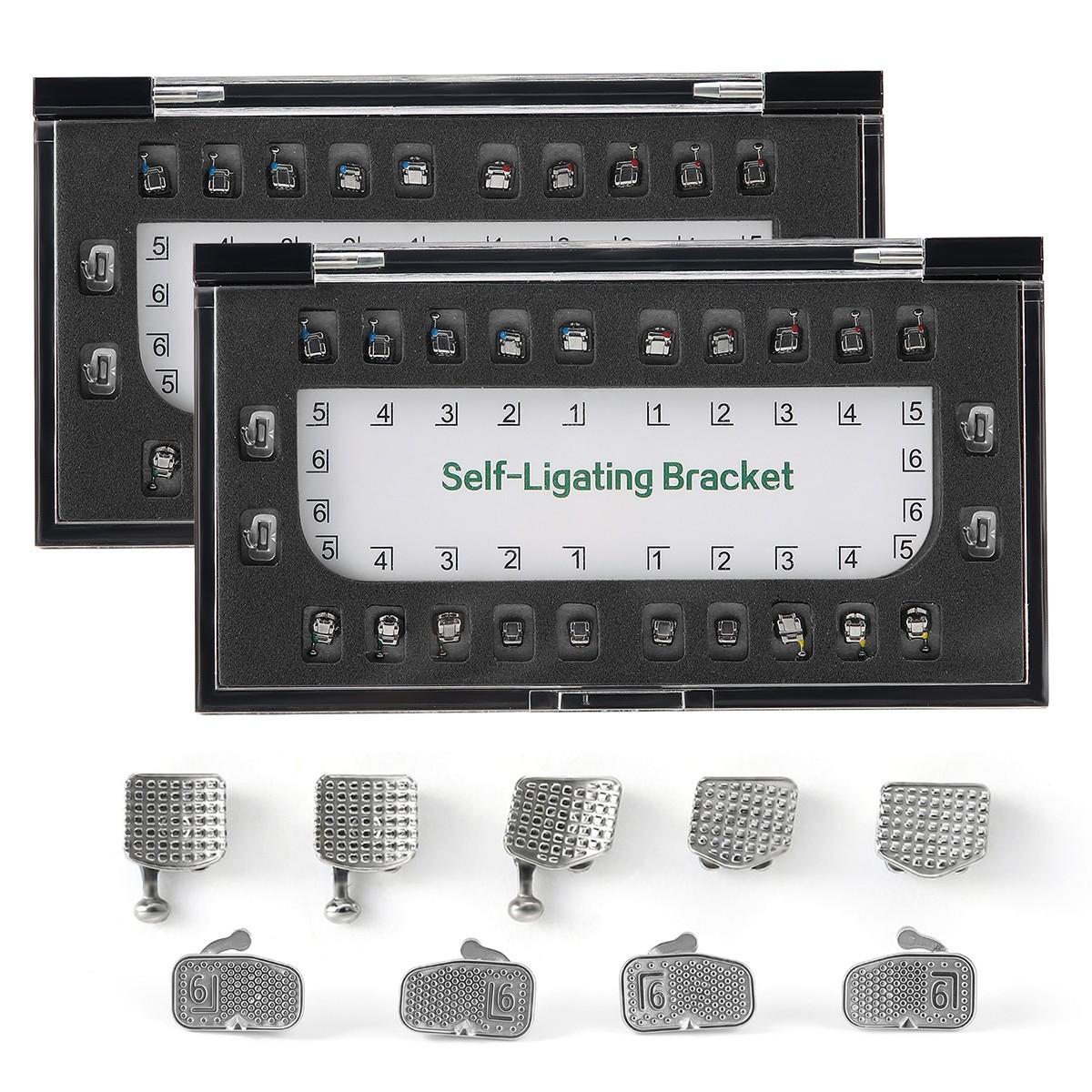 AZDENT Dental Orthodontic Braces Self-Ligating Brackets Roth 0.022 Hooks 3-4-5