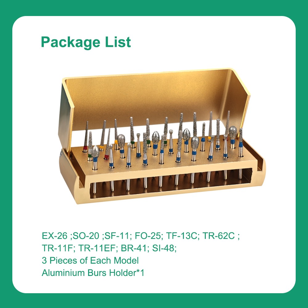 Dental Bur Burs Holder Block Disinfection Box Aluminium Autoclave 30 Holes Set