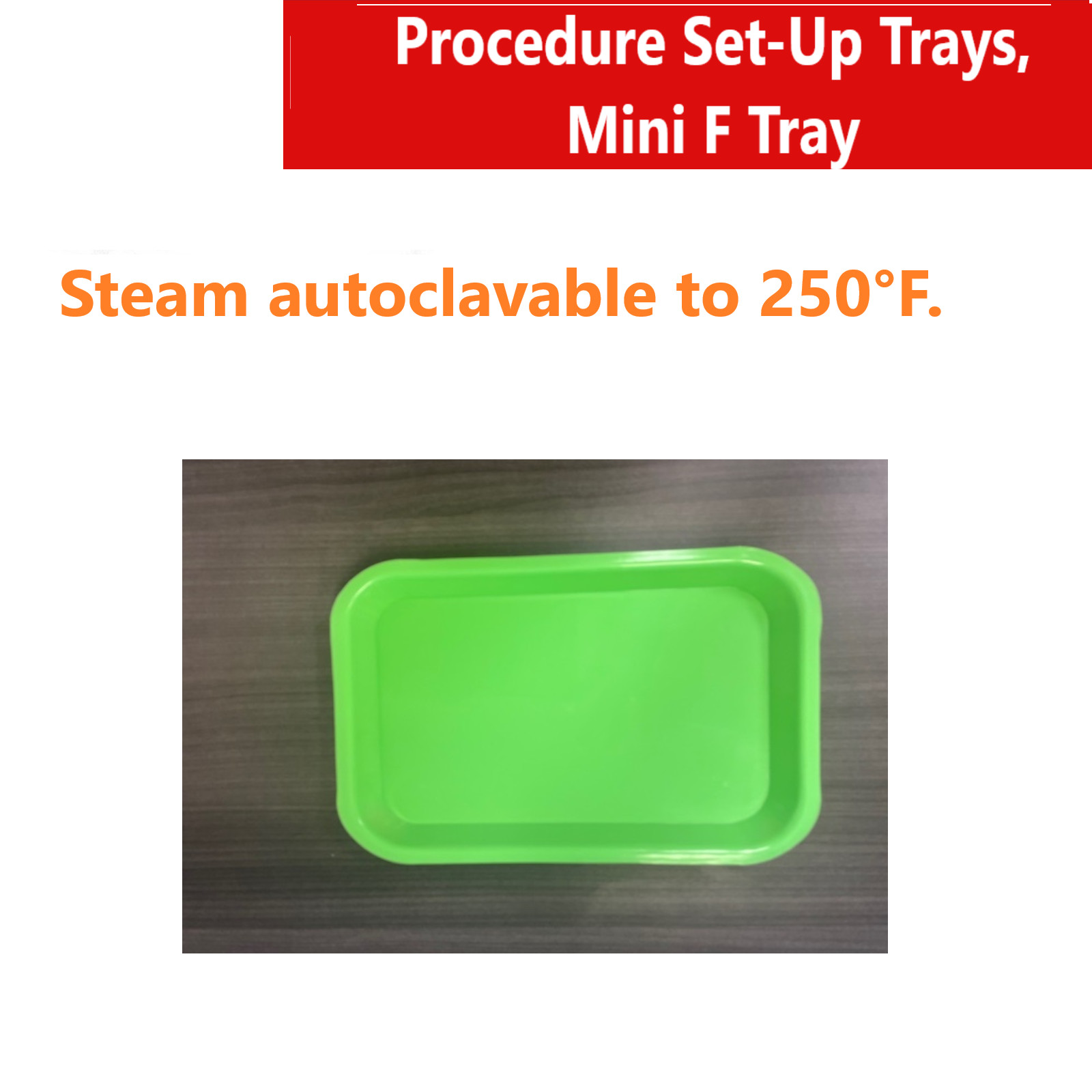 Dental Flat Tray Autoclavable Plastic Instrument Procedure Trays Non-Slip