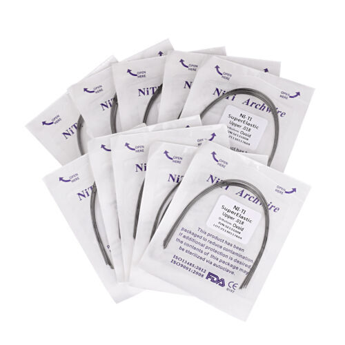 100pcs 10packs Dental Orthodontic Super Elastic Niti Arch Wire Round Ovoid Form