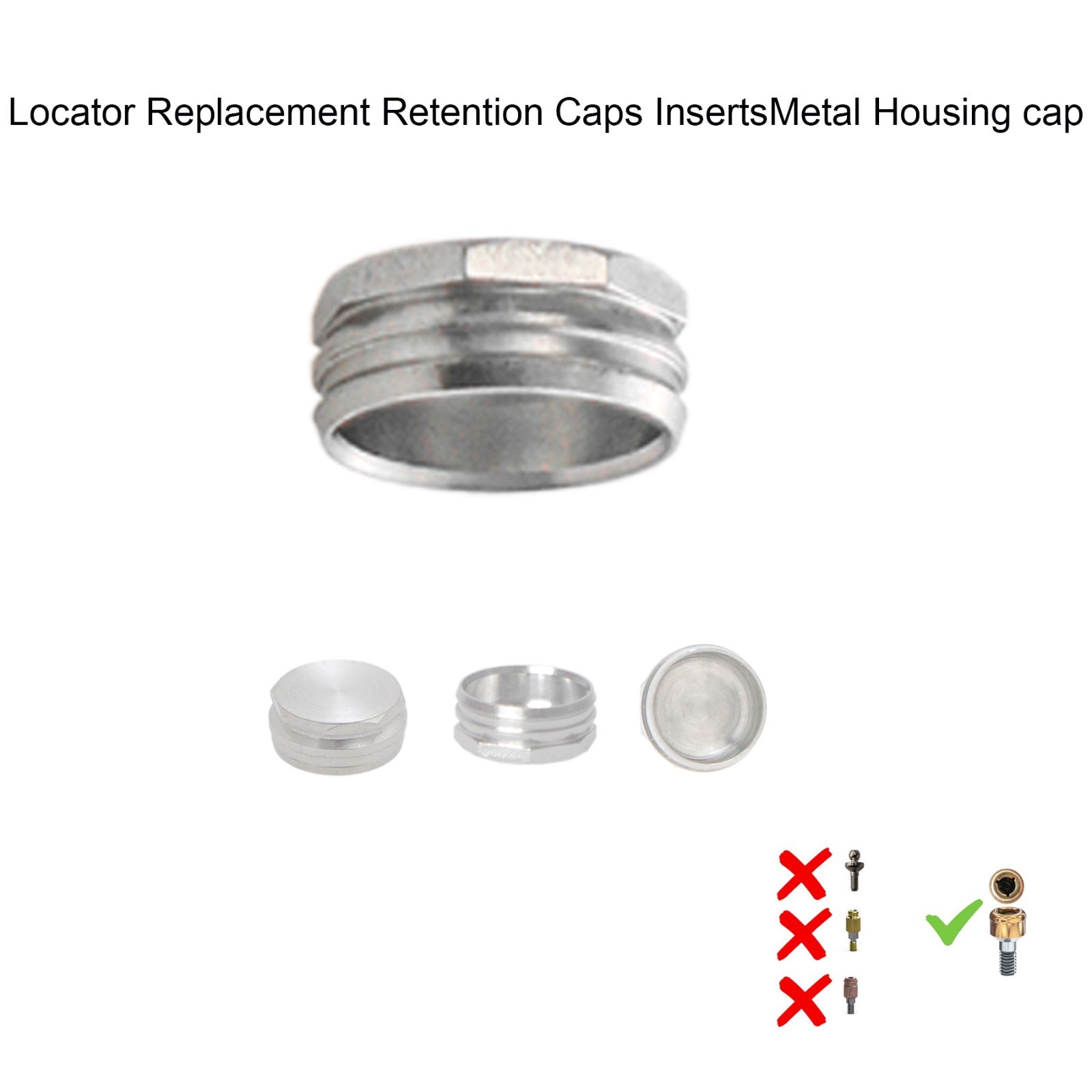 Overdenture Abutment Male Cap Inserts locator Tool for NEODENT GRAND MORSE GM
