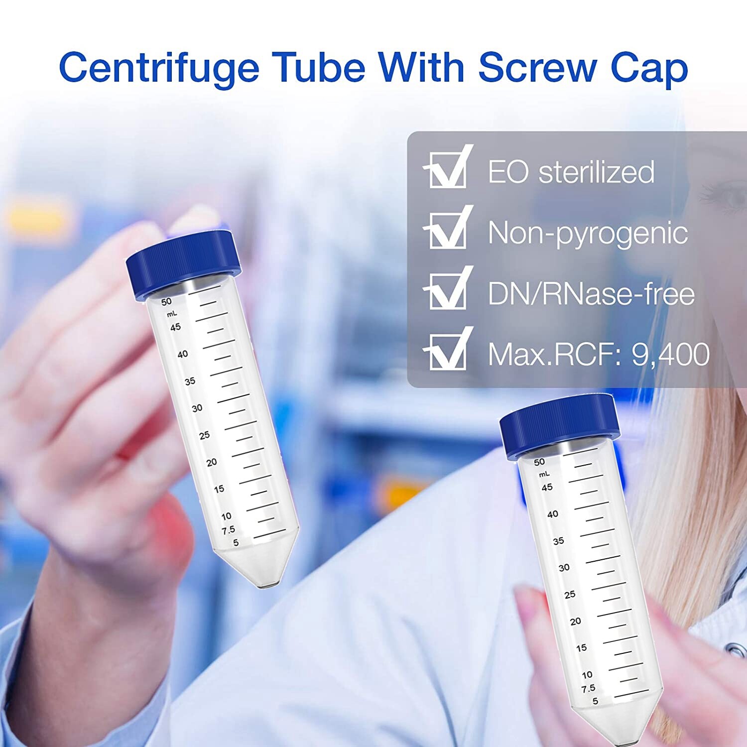 2mL/10mL Amber/Clear Sample Glass Vials, 15mL/50mL Conicial Centrifuge Tubes Cap