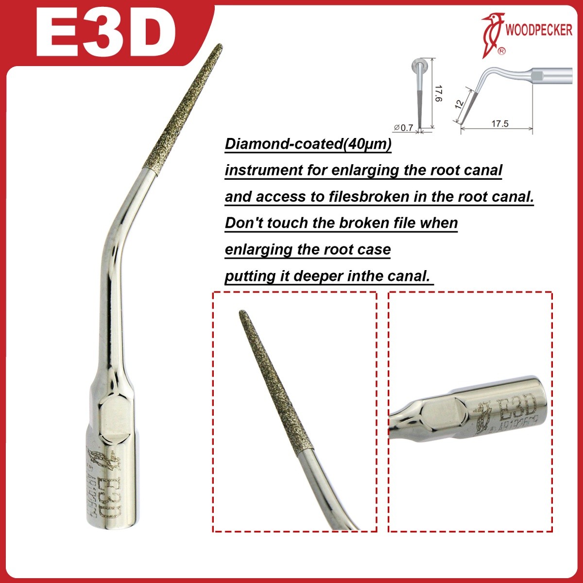 Woodpecker Dental Scaler Tips E Endo treatment tips Fit EMS Ultrasonic Scaler