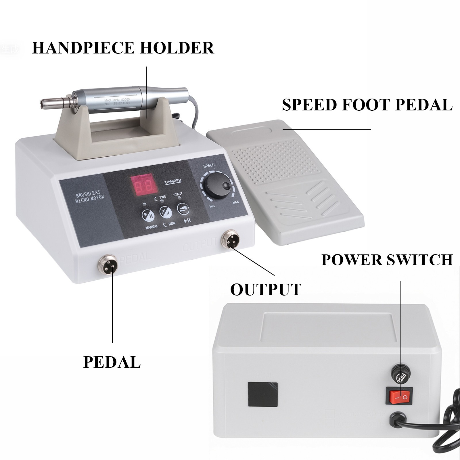 Dental Brushless Electric Micro Motor Polishing Machine+50K RPM E-type Handpiece