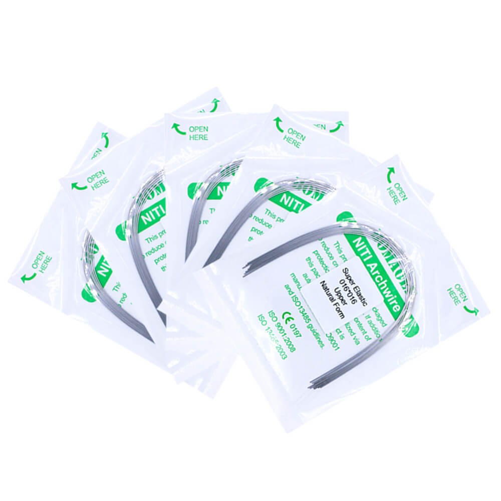 10×Dental Ortho Super Elastic Niti Rectangular Arch Wire Natural 16×16 Upper