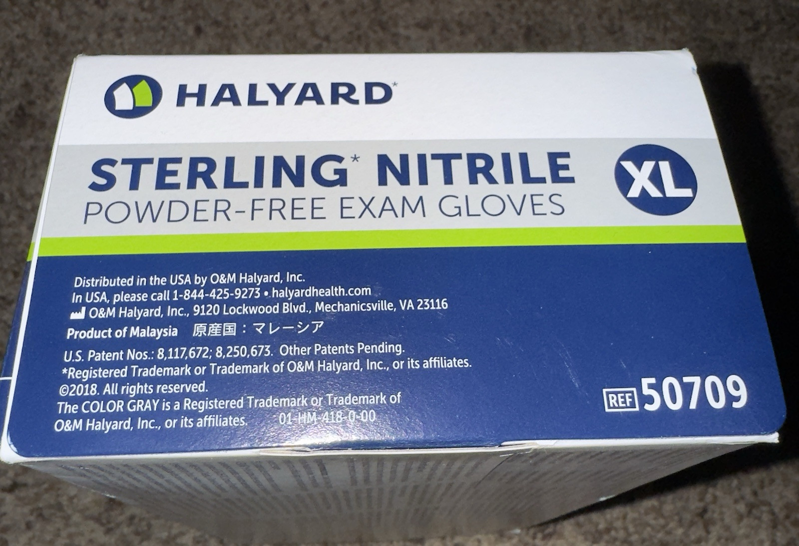 Halyard Sterling* Nitrile Exam Gloves 50709 1 Box of 170 EXTRA LARGE GLOVES