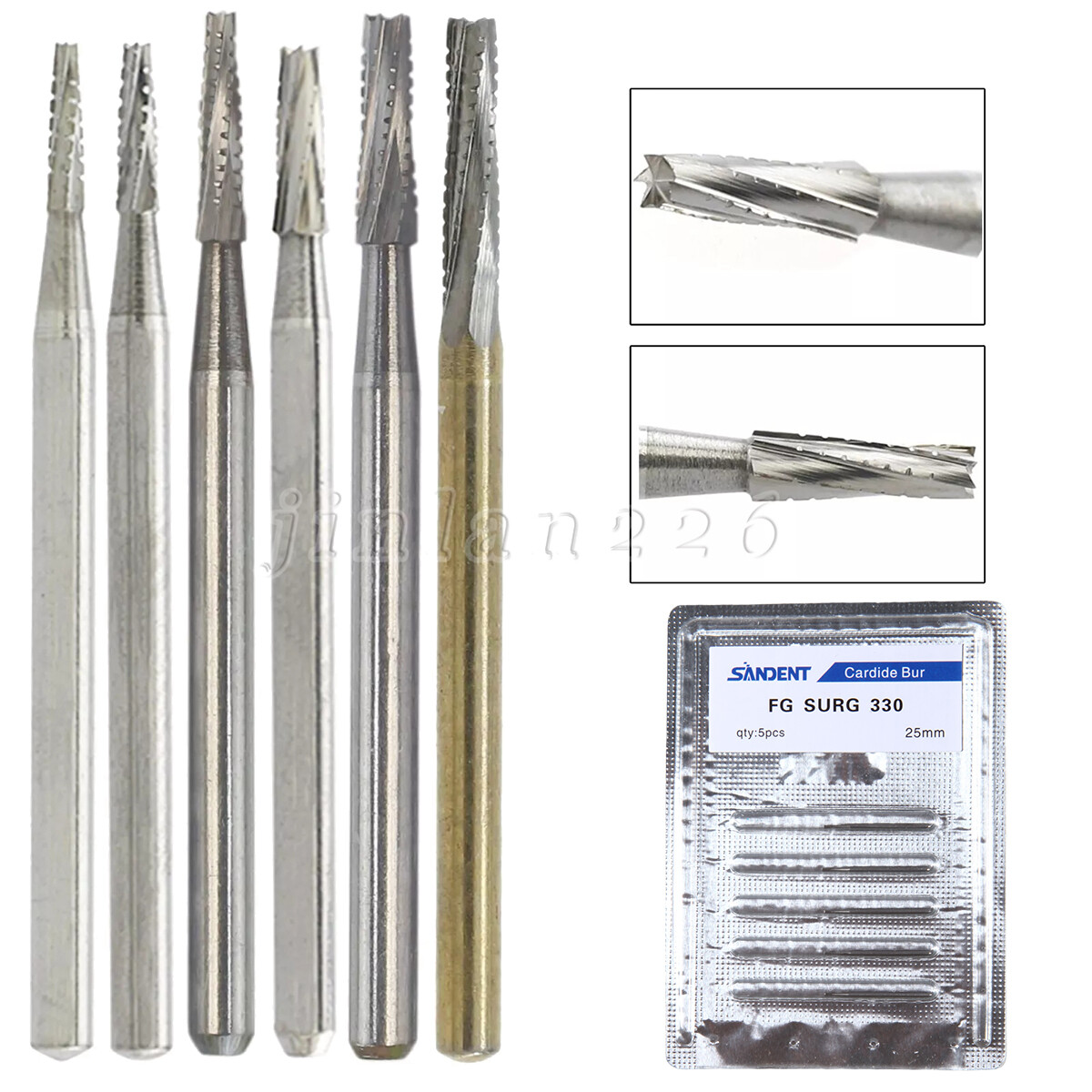 Dental Surgical Length Bur Round Long 4 557 330 25mm Carbide For High Speed