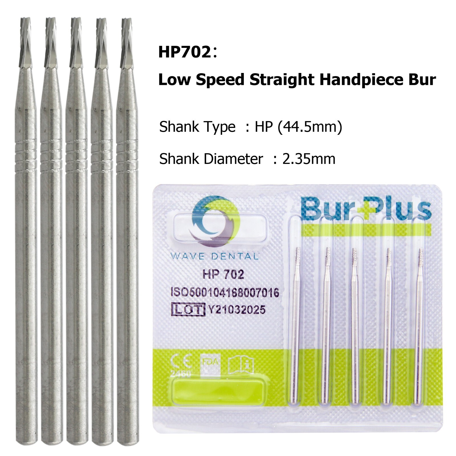 US Wave Dental Carbide Surgical Burs For Low Speed Straight Handpiece HP 44.5mm