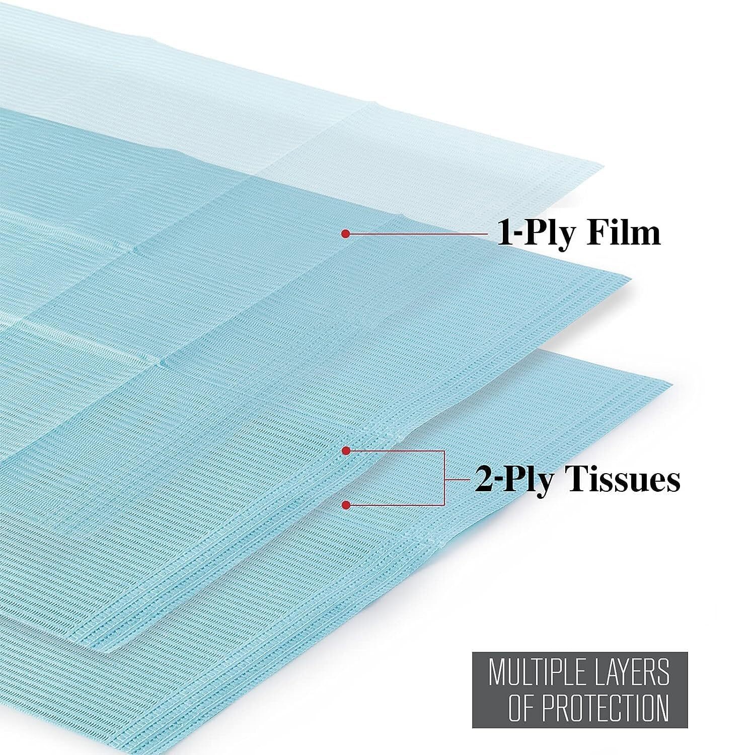 1000Pcs/8Bags Disposable Dental Bibs 3-Ply Medical Tray Covers Towels 13″x18″