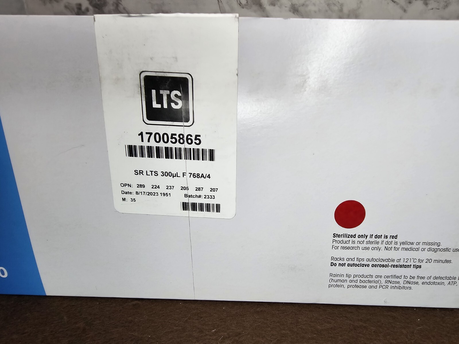 Raining BioClean Ultra Precision Pipette Tips 300uL 768 Tip In 4 Racks Open Box