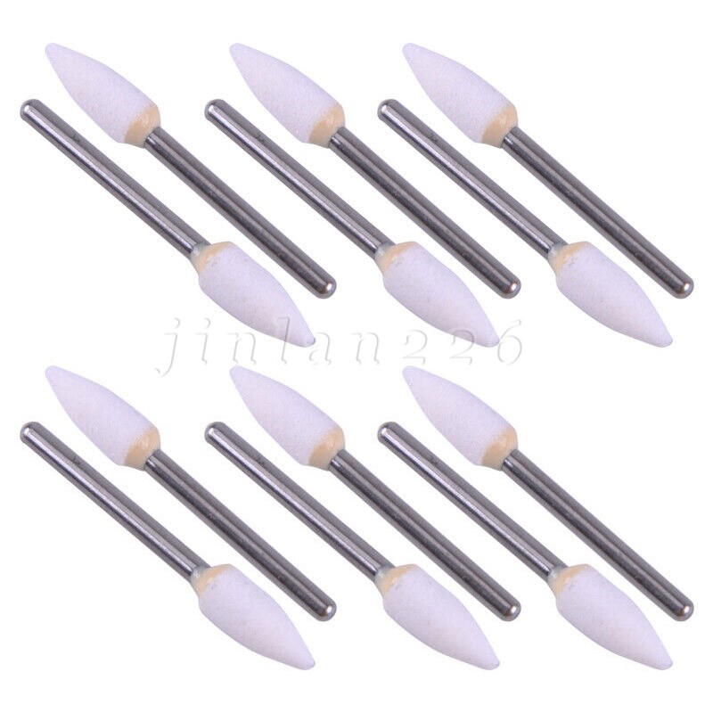 Dental White Polishing Stones – Flame FL2 FG – Arkansas Stone – Meta – 12 pieces