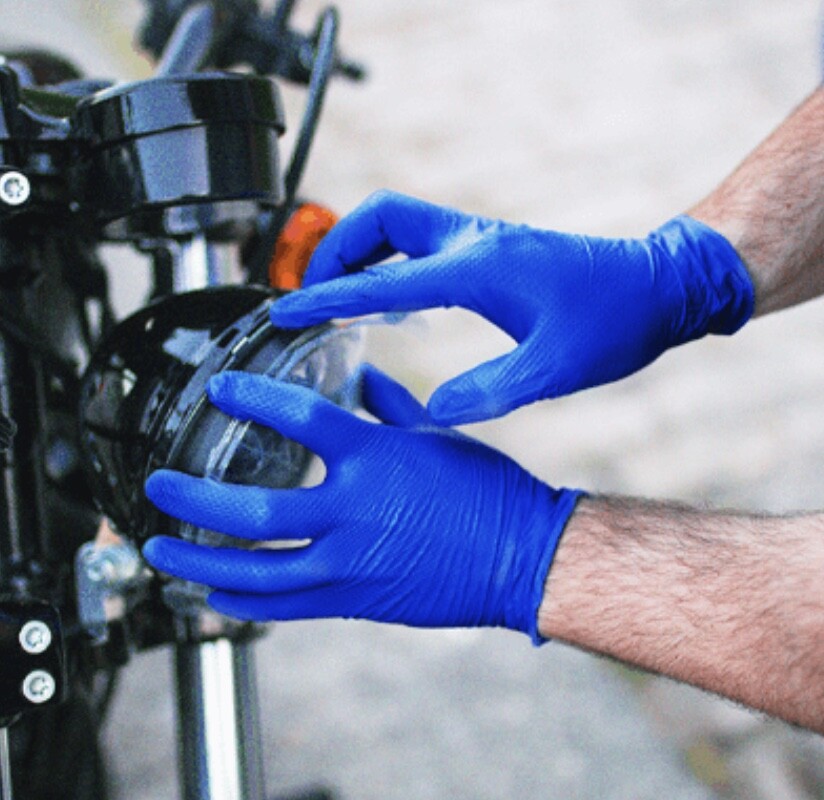 Gloveworks® Royal Blue Nitrile Gloves w/ Raised Diamond Texture (Case of 1000)