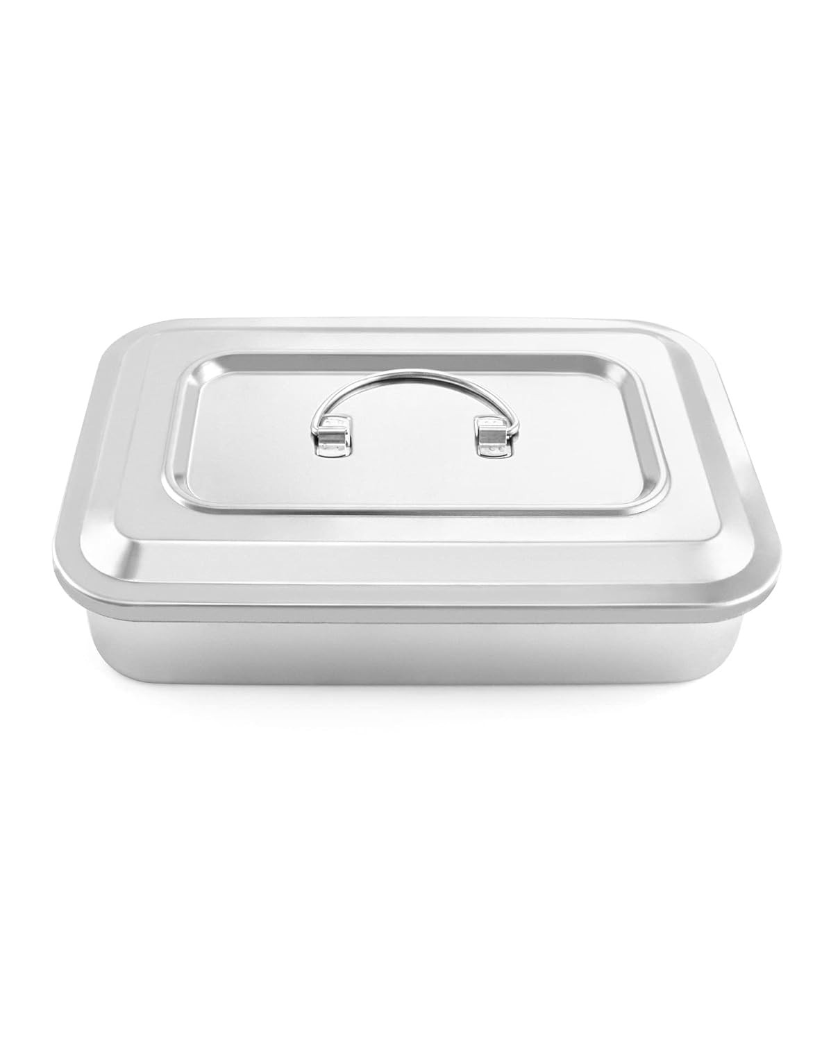 Stainless Steel Instrument Tray with Lid & Handle, 9.5×6.3×2 in Organizer 201 SS