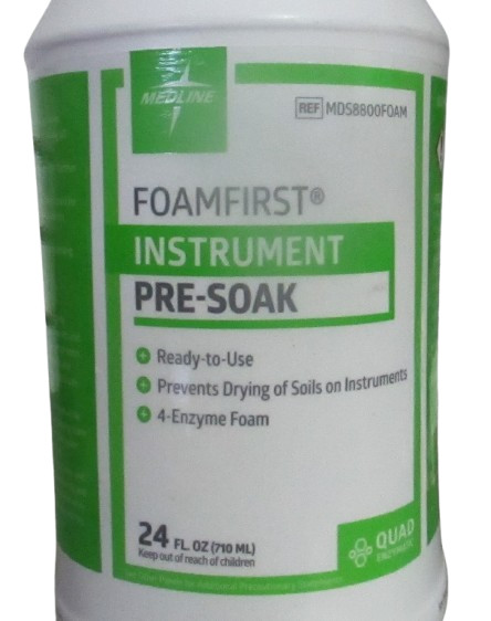 Medline Foamfirst Instrument Pre-soak Enzymatic Foam Cleaner 24 fl oz 710mL RTU