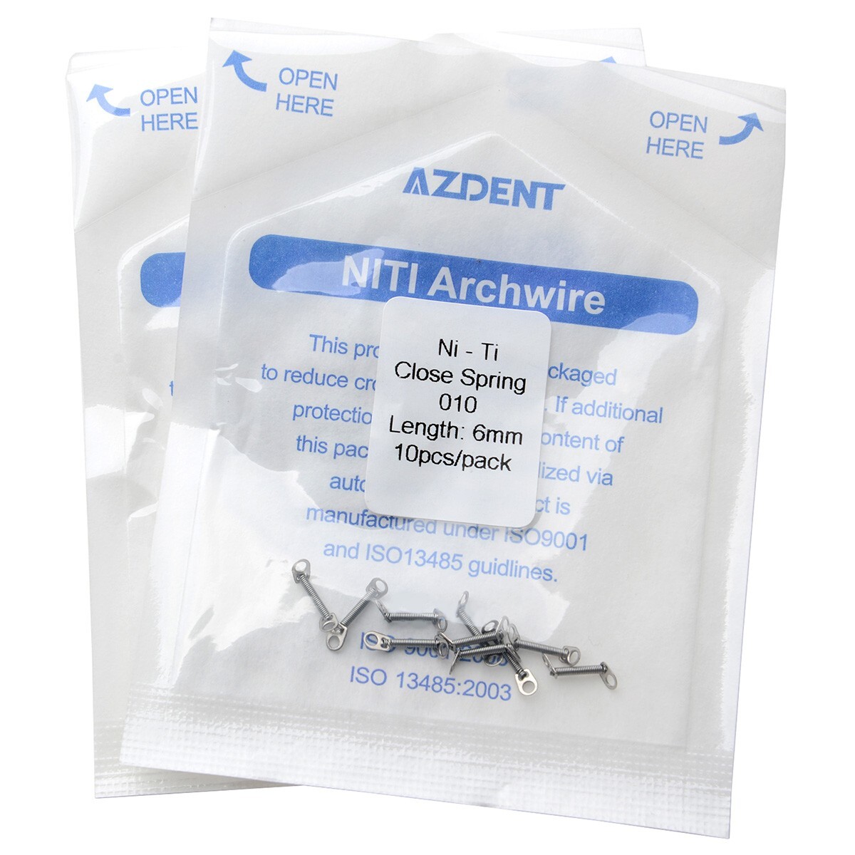AZDENT Dental Orthodontic Closed Coil Spring 0.010″ 6mm 0.012*12mm 10pcs/Pack