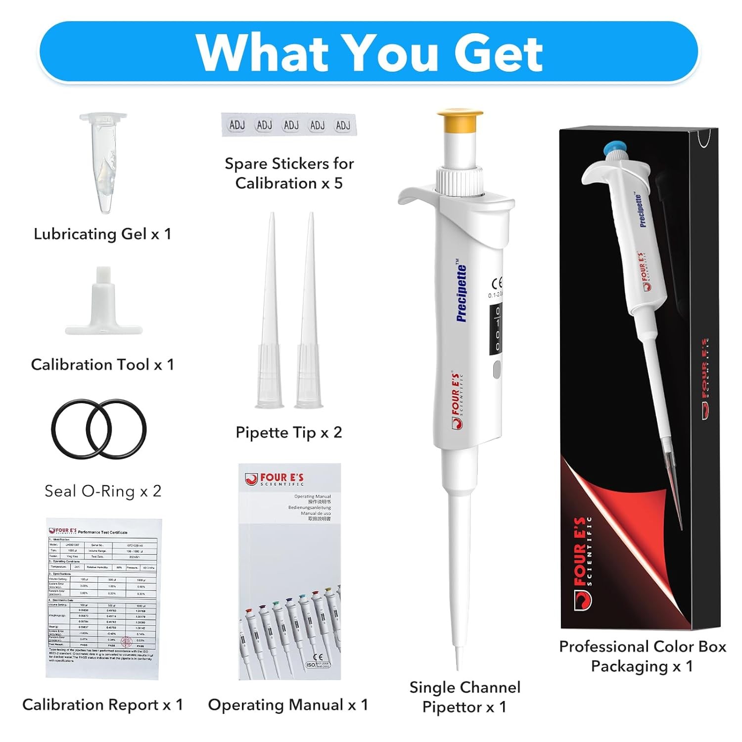 0.1ul-10ml Single Channel Pipettor Adjustable Micropipette Lab High Precision