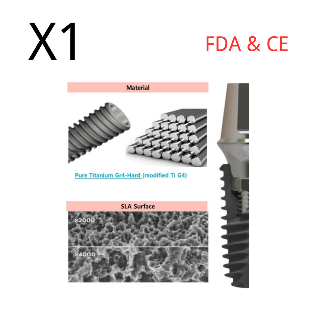 1pcs Cybermed Spiral Internal Hex Self Drilling Fixture for Dental Int Hex RP SP