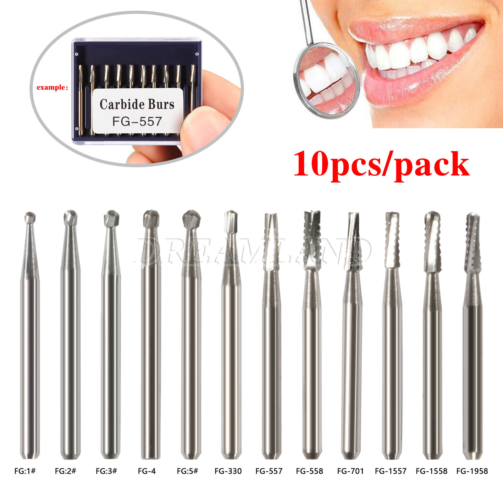 1-10 Sale Surgical Burs 25mm / Carbide Burs Friction Grip FG Round High Speed