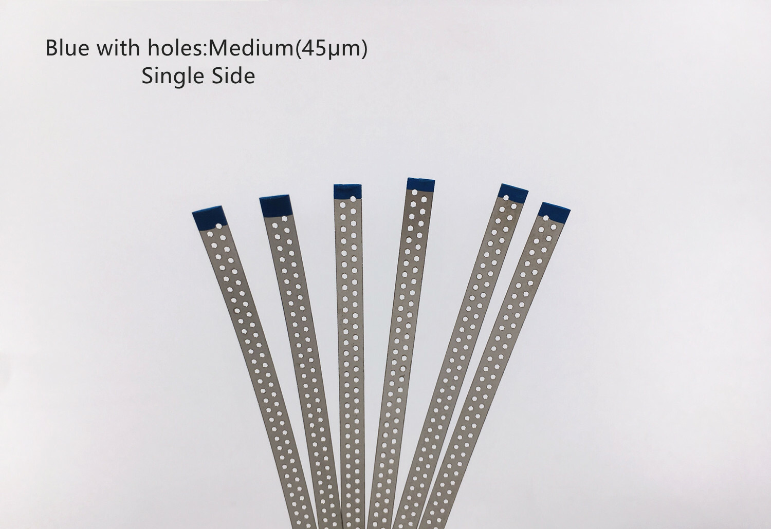 5~200Pc Dental Polish Sand Strip Single Side Diamond Surface Blue Head With Hole